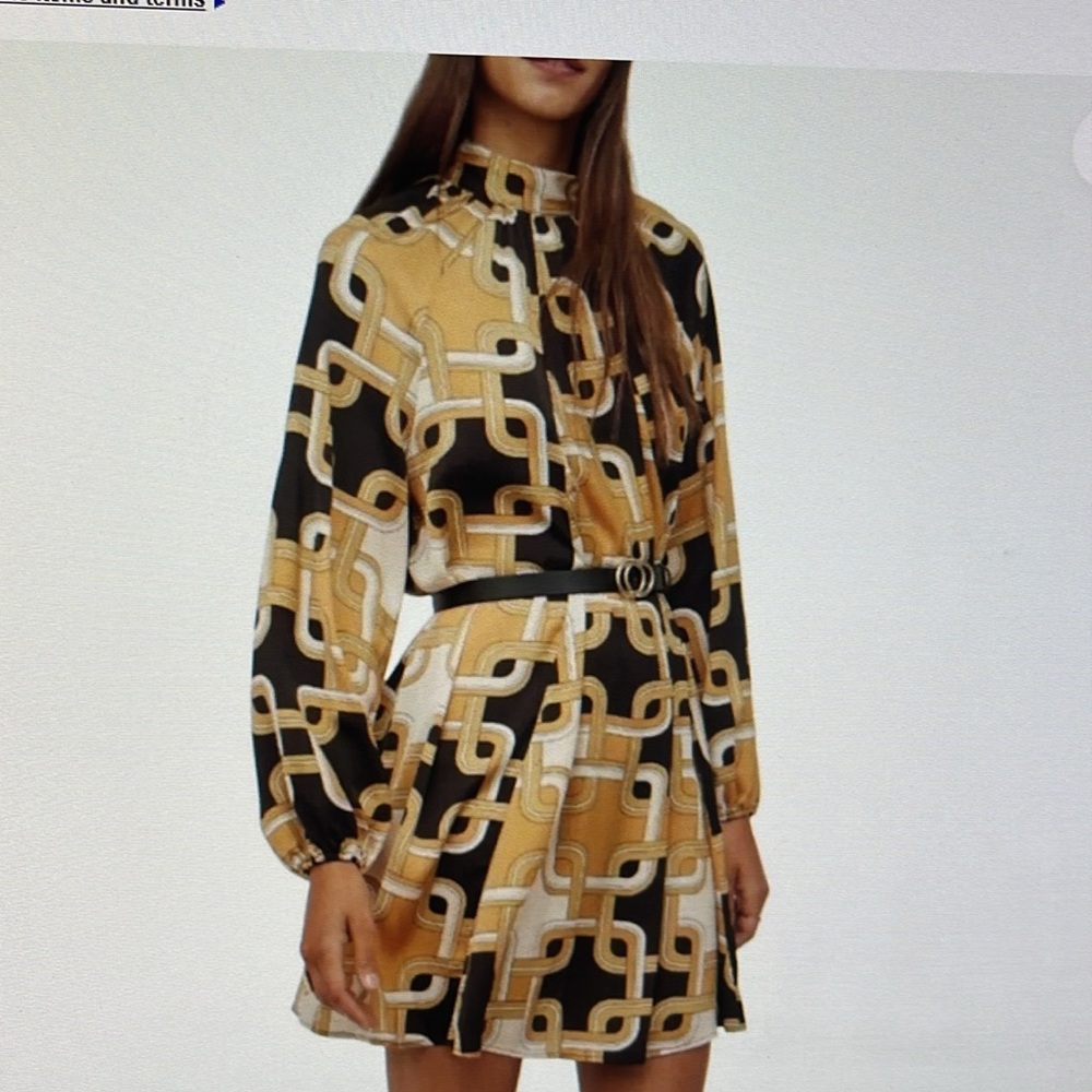 Richard Allen X H&M print High neckline Dress, sz 6